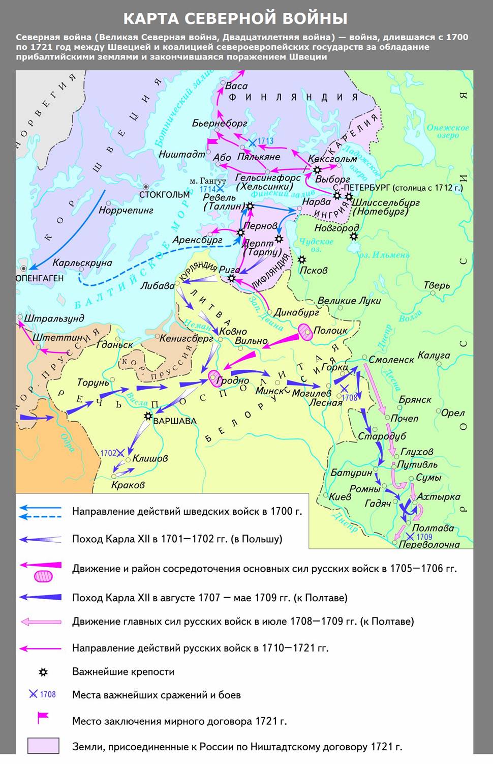 Карта Северной войны