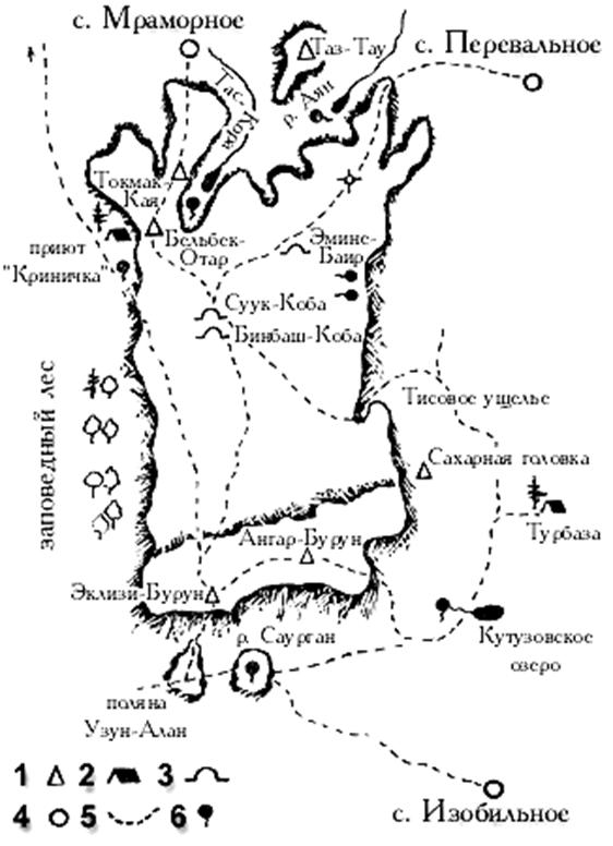 Карта Чатырдагского нагорья