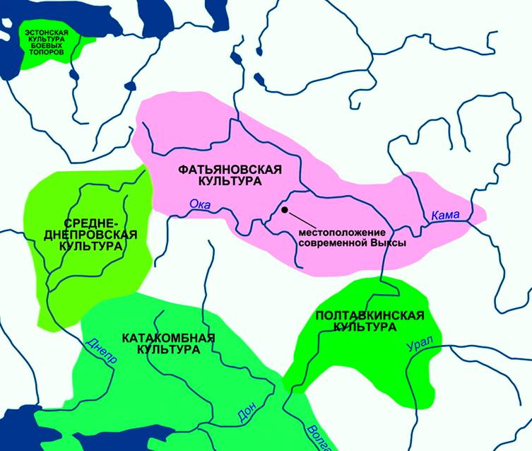 карта фатьяновской культуры