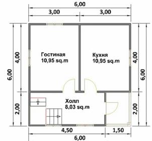 Проект каркасного дачного домика