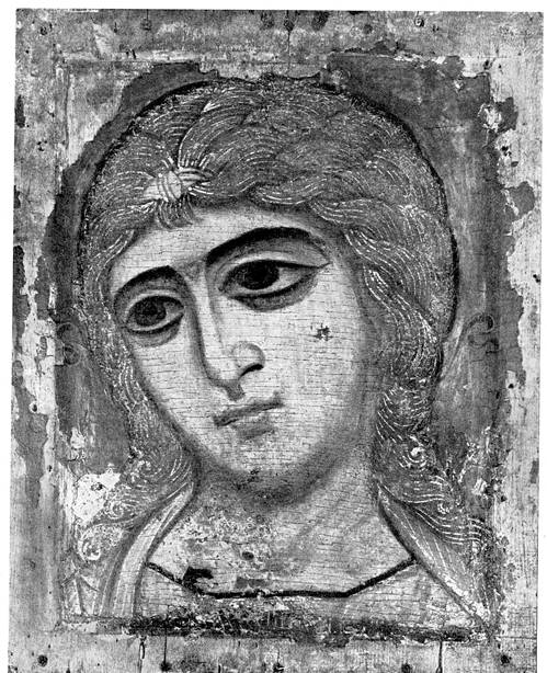 Голова архангела. Икона конца 12 века 