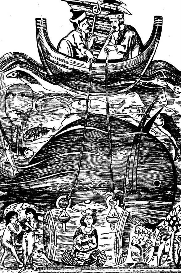 Водолазный колокол. Иллюстрация к древнему фантастическому повествованию о подвигах Александра Македонского
