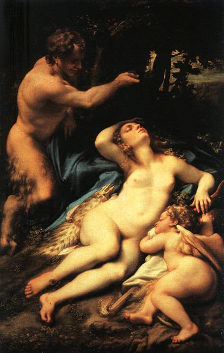 картина Корреджо Венера Купидон и Сатир