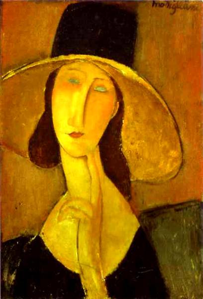 картина Модильяни Женщина в шляпе