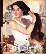 Картина Серебряковой За туалетом Автопортрет 1909 г