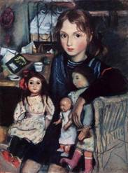 Дочка Катя с куклами