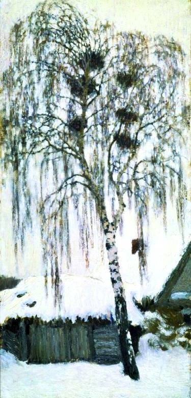Картина Грабаря Белая зима. Грачиные гнёзда