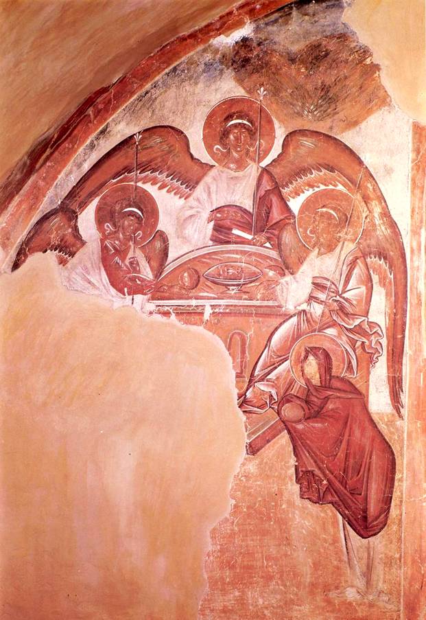 фреска феофана грека Троица Ветхозаветная
