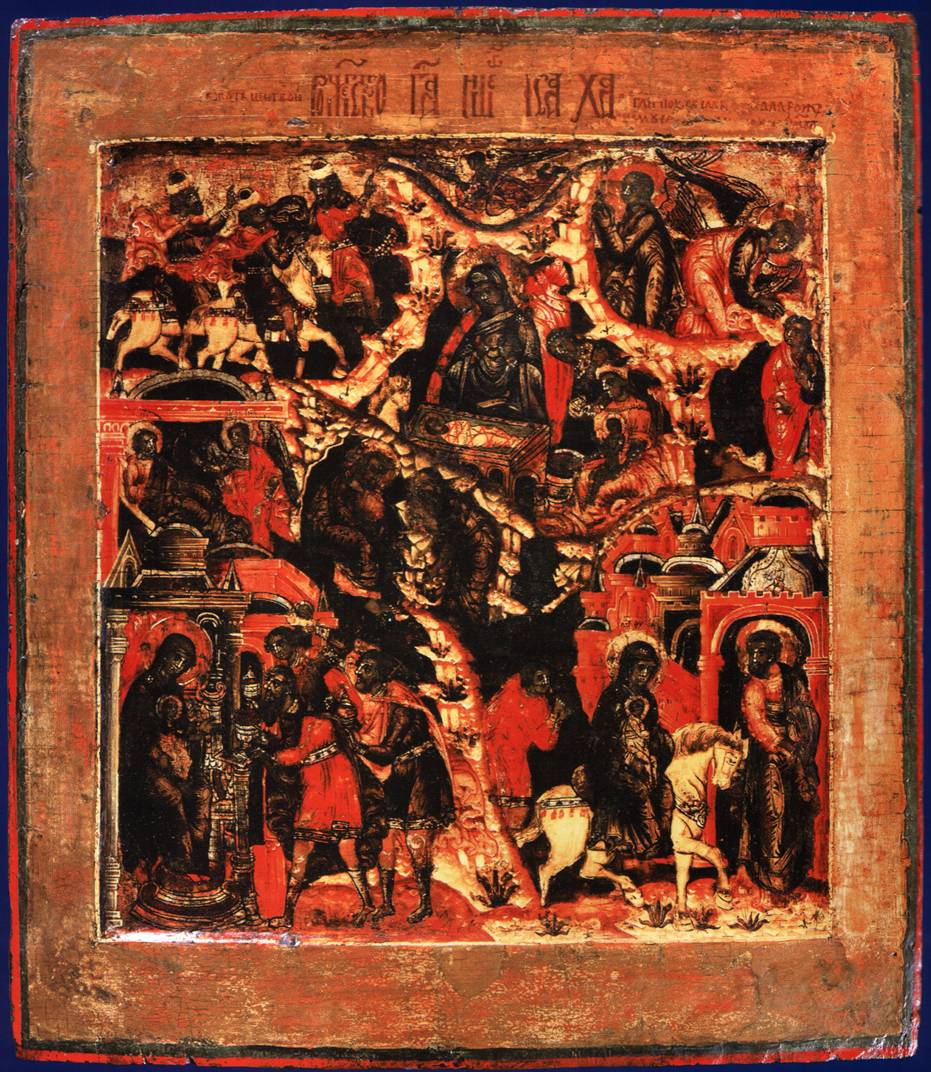 икона Рождество Христово. 17 век. Поволжье