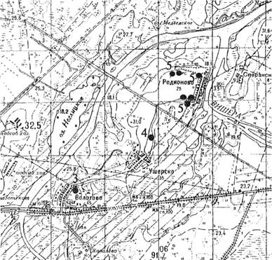 Карта с сопками и курганами