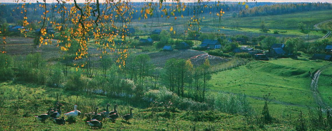 Вид на село Страхово и реку Скнижка